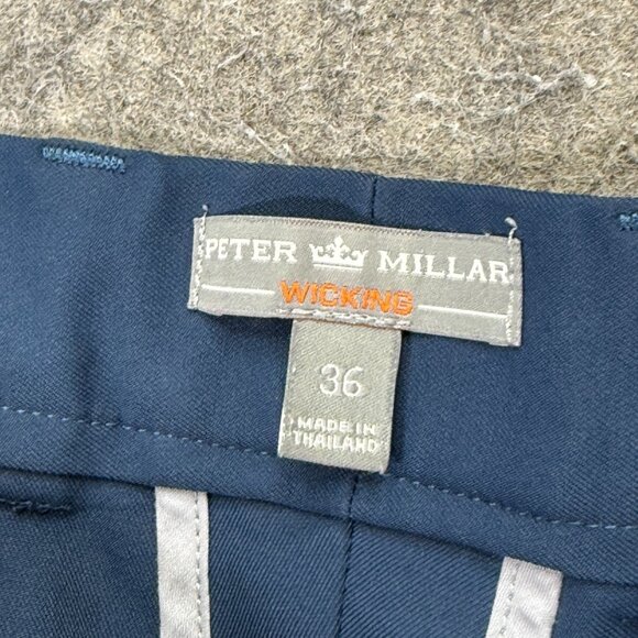 Peter Millar Salem Performance Golf Shorts Men 36 Dark Blue 9" Classic Fit - Picture 6 of 16